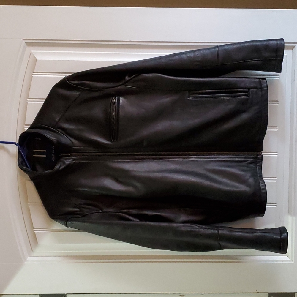 Smooth lamb leather moto jacket